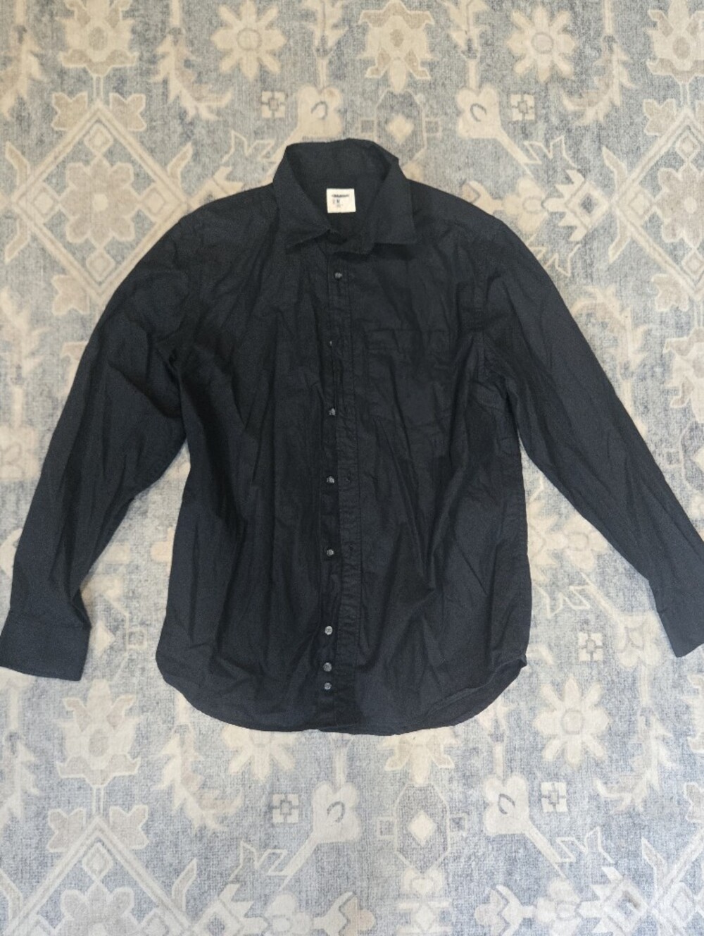 Old Navy Men's Black Button-Front Shirt